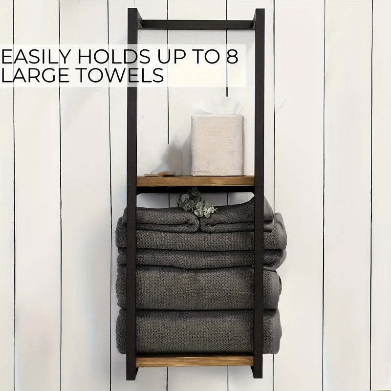 IronRack – Modern Wall-Mounted Towel Rack | Waterproof Metal Bathroom Shelf