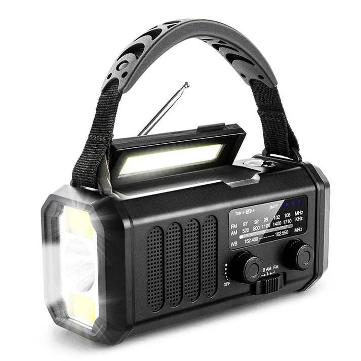 Solar Emergency Radio with Power Bank – Hand Crank & LED Torch for Camping and Outdoor Use