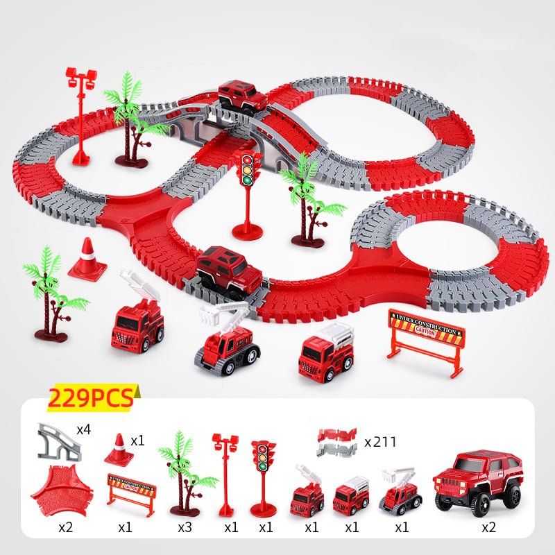 SpeedFlex Track – Flexible Glow-in-the-Dark Racing Track with LED Cars