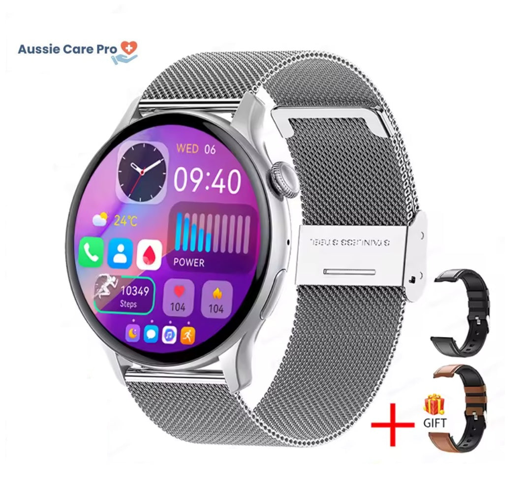 Smart Gold Women’s Smartwatch – Elegant Stainless Steel Design with Activity Tracking & Notifications