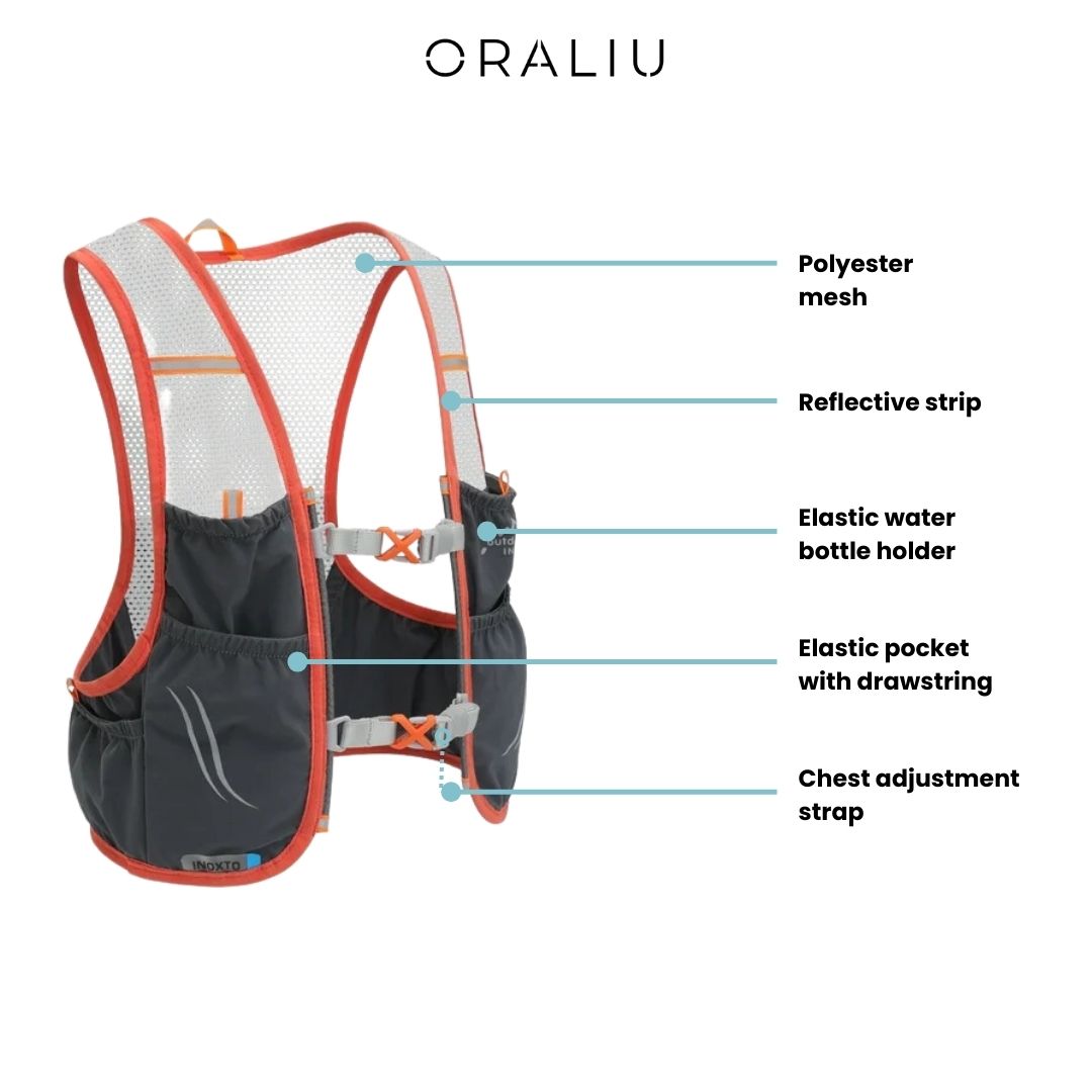 Trail Running Hydration Vest – Includes 2 Soft Flasks
