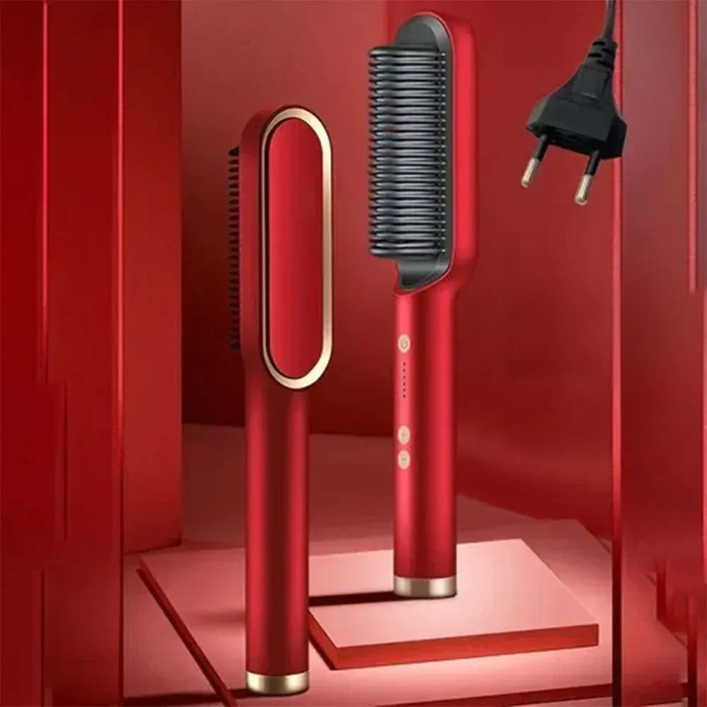 Ceramic Hair Straightening Brush – Fast, Safe & Frizz-Free Styling for All Hair Types
