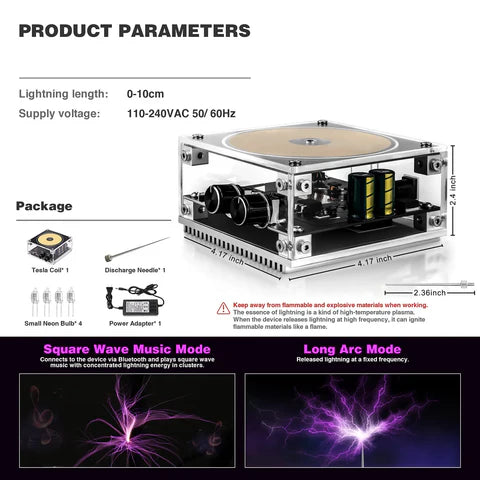 Multifunctional Tesla Music Speaker | Plasma Lightning Speaker | Wireless Bluetooth Sound