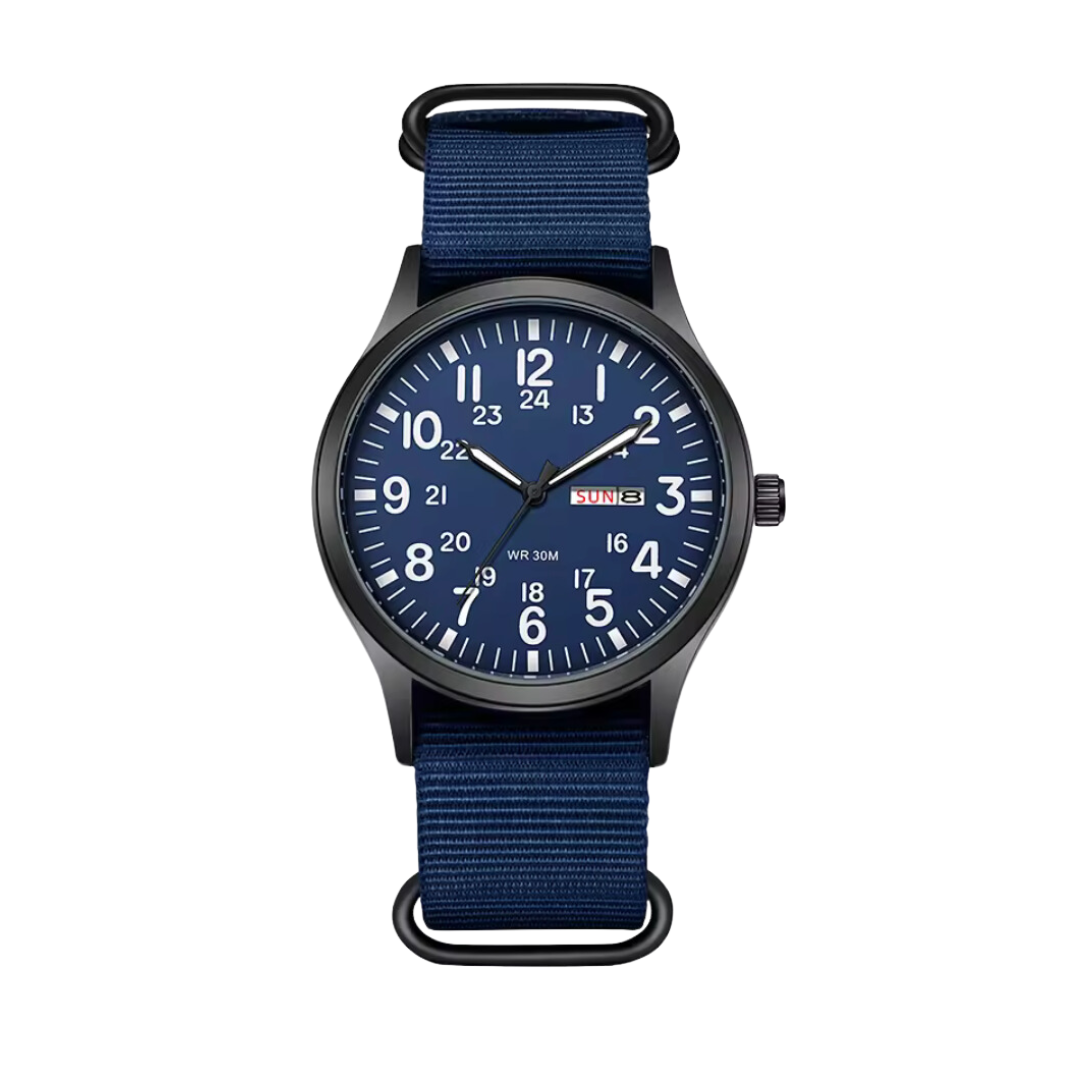 Men’s Rugged Outdoor Watch – Waterproof Military-Style Stainless Steel Timepiece