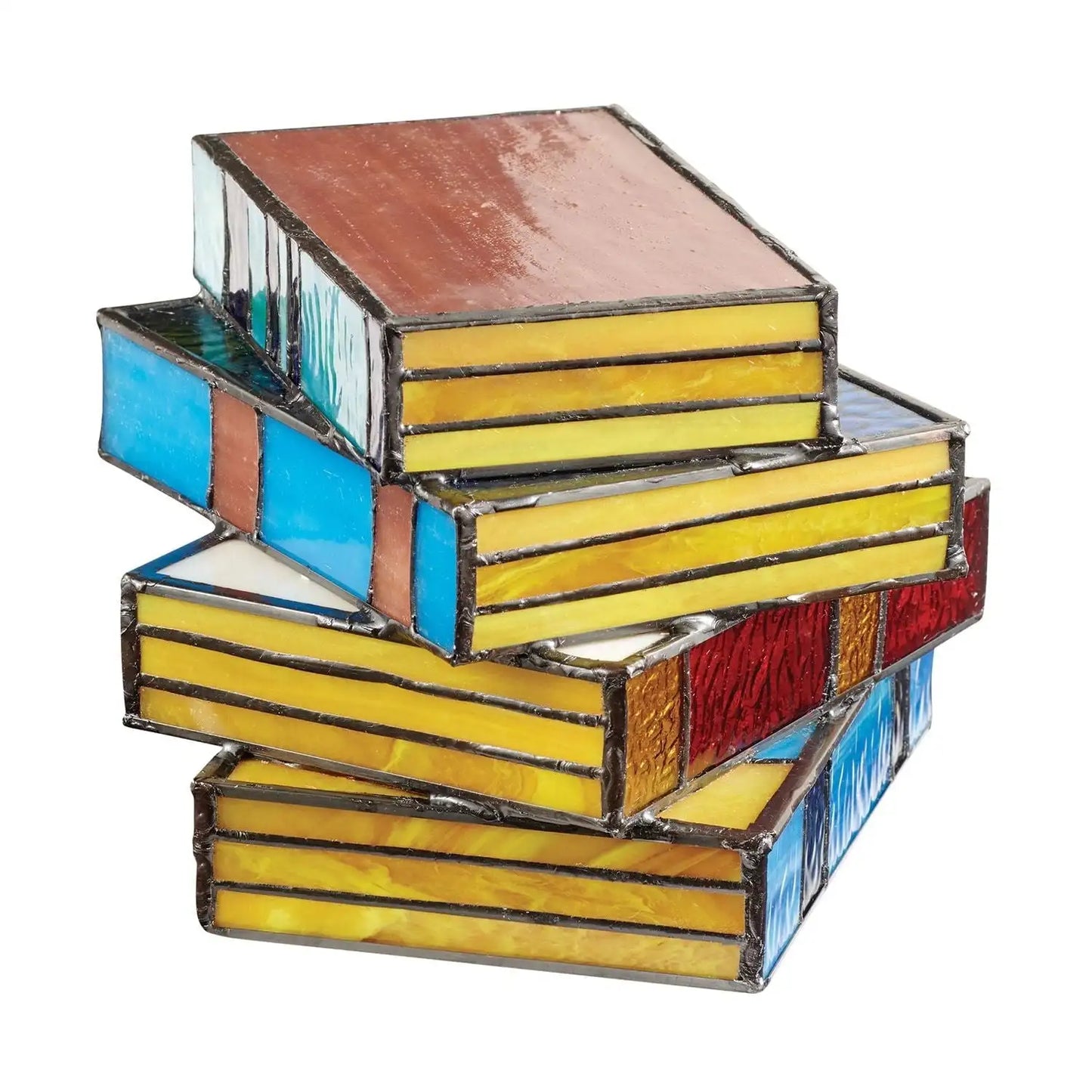 LumoGlass | Artistic Stained Glass Bookcase Lamp – Ambient Decorative Lighting for Home & Study