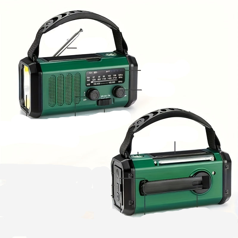 Solar Emergency Radio with Power Bank – Hand Crank & LED Torch for Camping and Outdoor Use