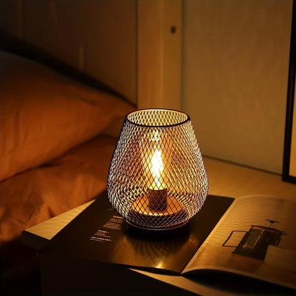 AuroraMesh Table Lamp Set – Industrial Style with Warm Ambient Lighting