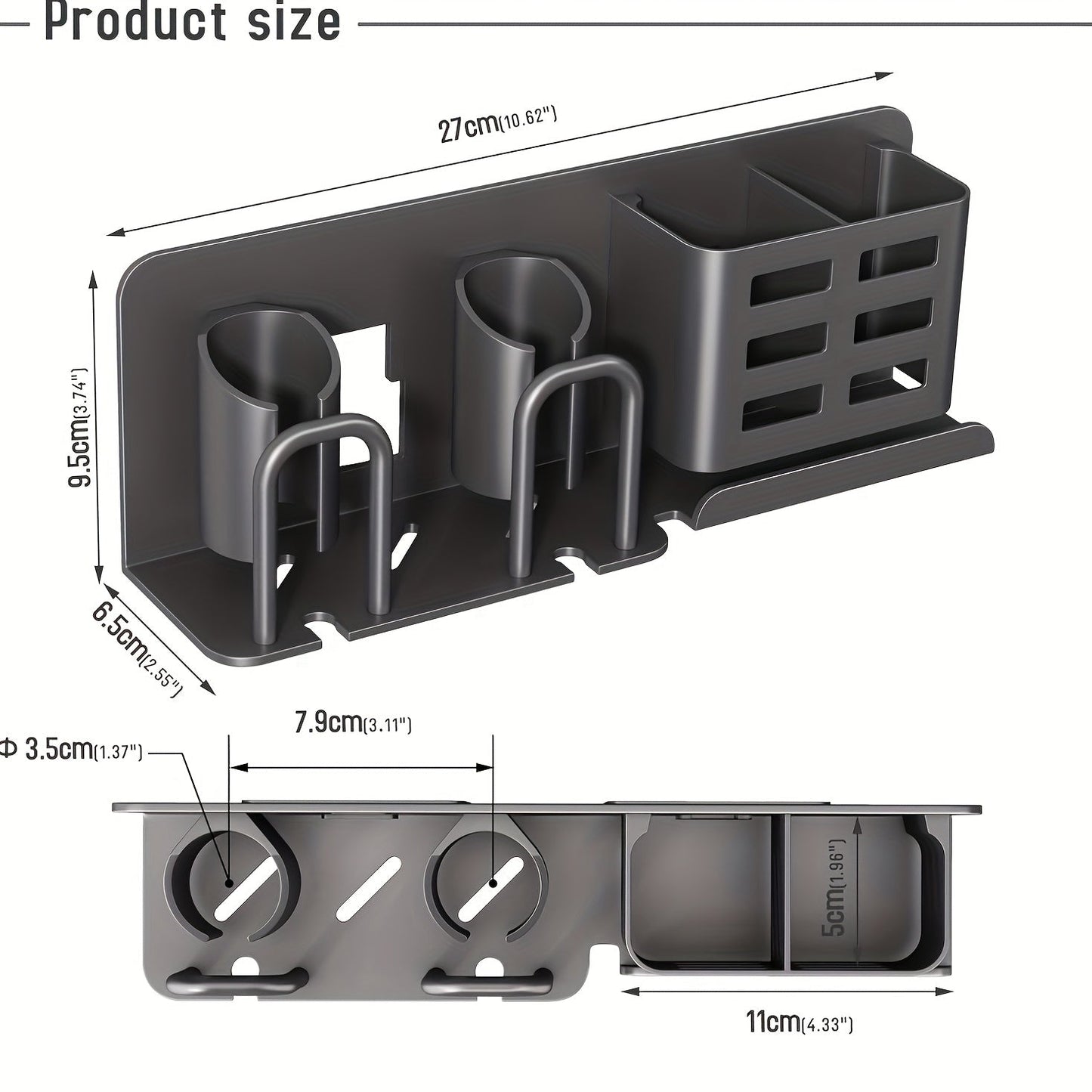 BristleHub Wall-Mounted Electric Toothbrush Holder – Aluminum Bathroom Organizer with Drainage Holes