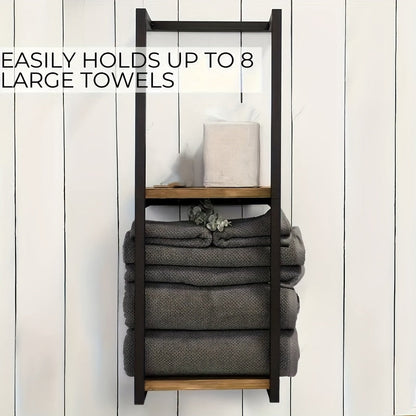 IronRack – Modern Wall-Mounted Towel Rack | Waterproof Metal Bathroom Shelf