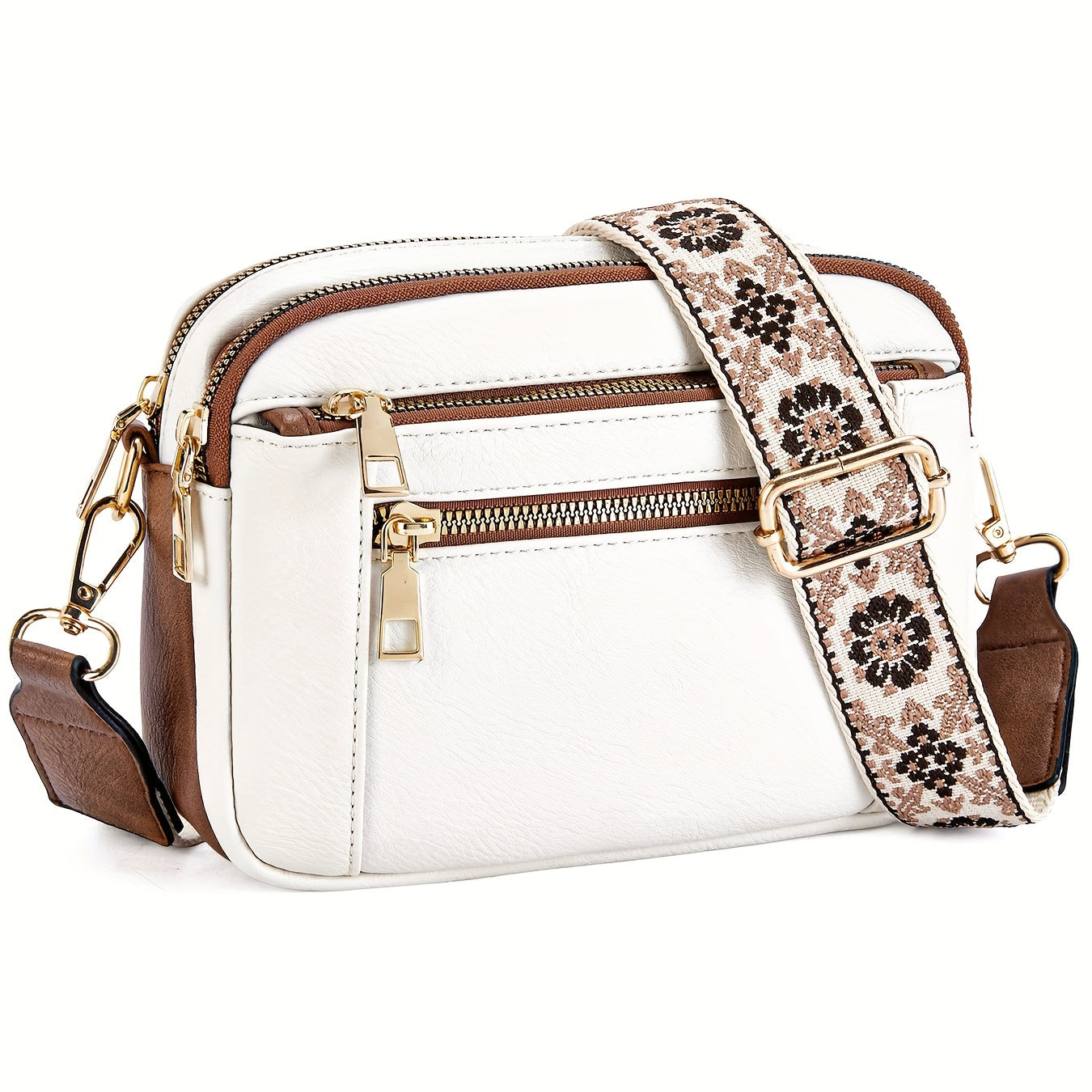 Evelien – Women’s Shoulder Bag with Adjustable Strap and Multi-Zip Compartments