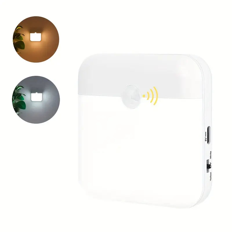 Tech LED Motion Sensor Night Light – USB-C Rechargeable, Wall-Mount, 3 Light Modes