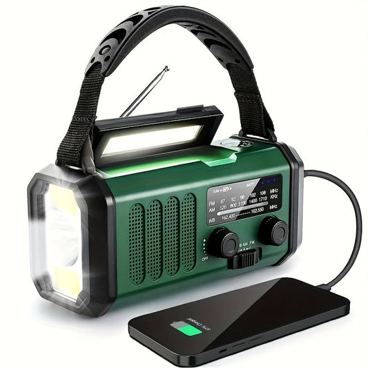 Solar Emergency Radio with Power Bank – Hand Crank & LED Torch for Camping and Outdoor Use