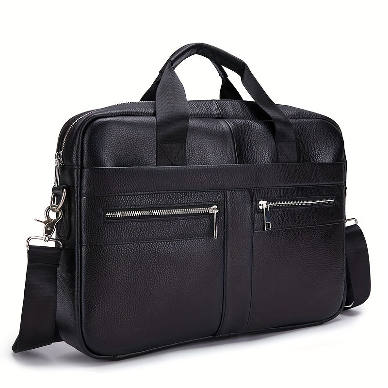 Ventolini Genuine Leather Men's Shoulder Bag – Adjustable Strap Crossbody with Spacious Interior