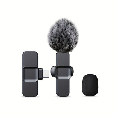 Wireless Lavalier Microphone for Smartphone & Laptop – Clip-On Mic for Vlogging, Streaming & Interviews