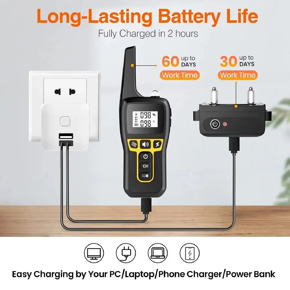 1000m Dog Training Collar – Waterproof, Rechargeable with Remote Control for Small, Medium & Large Dogs