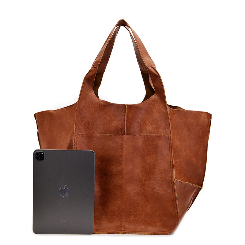 Oversized Leather Weekender Bag | Stylish Travel Handbag with Versatile Carry Options