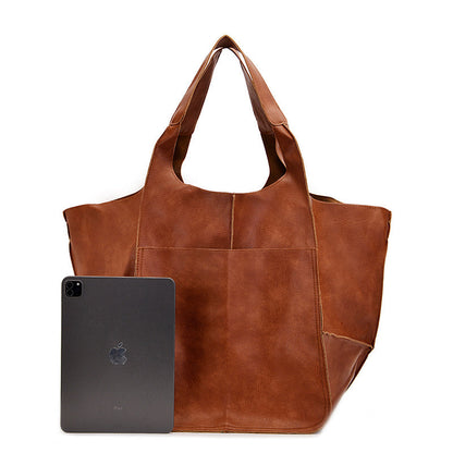 Oversized Leather Weekender Bag | Stylish Travel Handbag with Versatile Carry Options