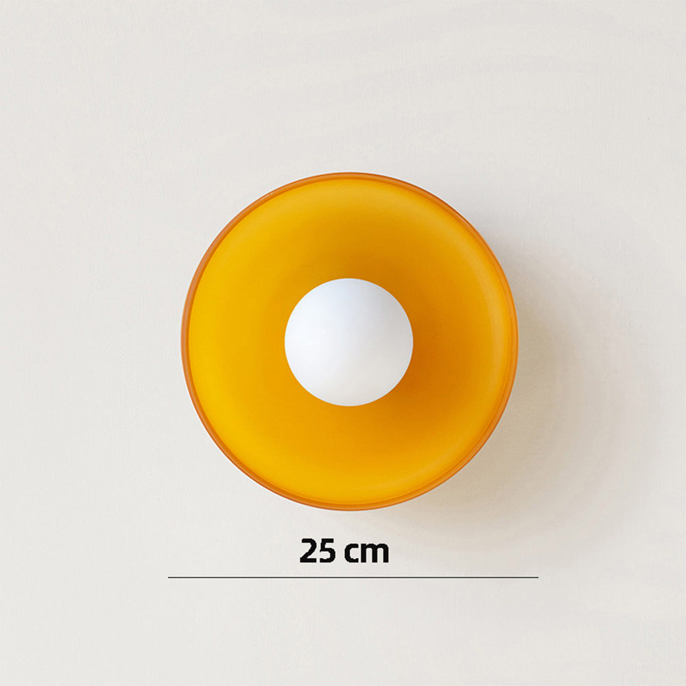 Modern Round Glass Ceiling Light – Elegant Flush Mount Fixture for Kitchen & Living Spaces
