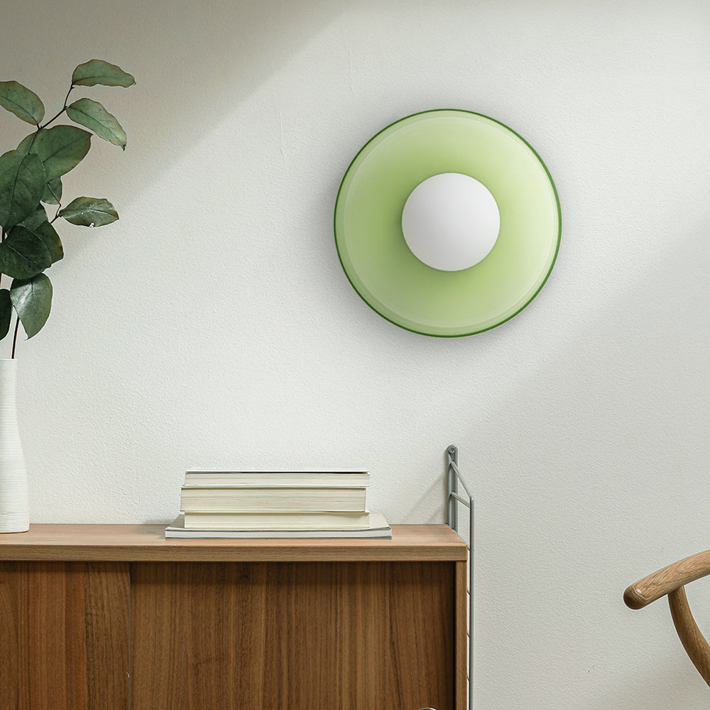 Modern Round Glass Ceiling Light – Elegant Flush Mount Fixture for Kitchen & Living Spaces
