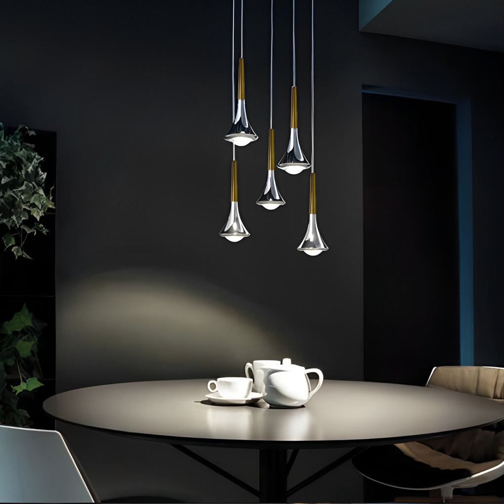 AquaLight – Scandinavian Teardrop Pendant Light | Modern LED Hanging Lamp in Black, Gold or Chrome