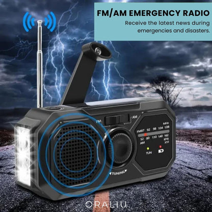 Portable Emergency Radio – Solar & Hand Crank Powered