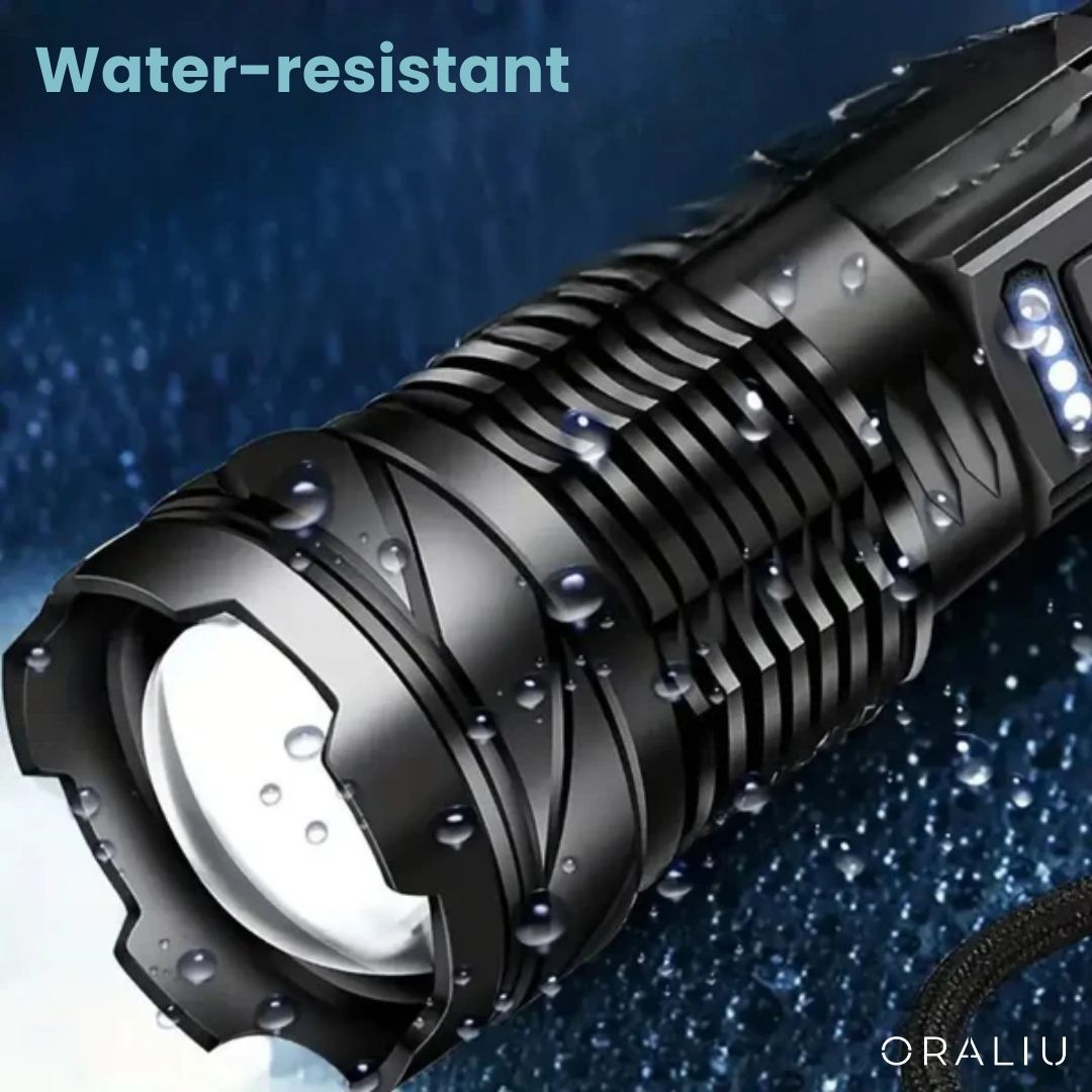 Zoomable LED Flashlight – 3KM Range, Ultra Bright & Durable