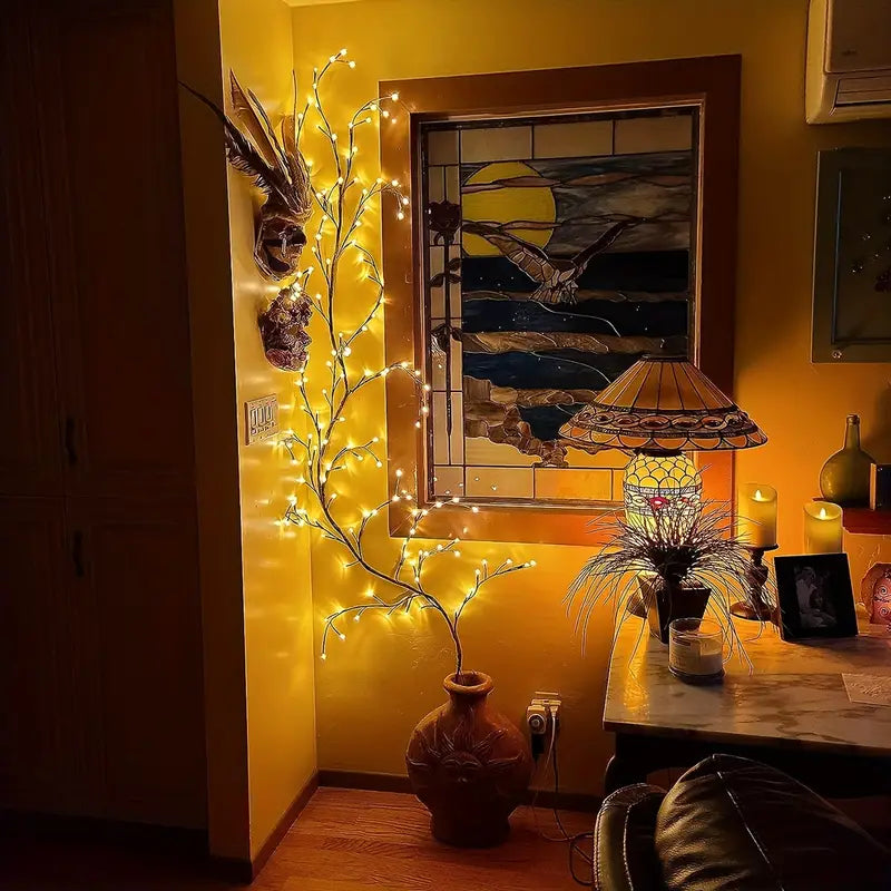 Bendable Willow Branch LED Lamp – 72/96 LEDs with 8 Light Modes | USB Powered Decorative Tree Light