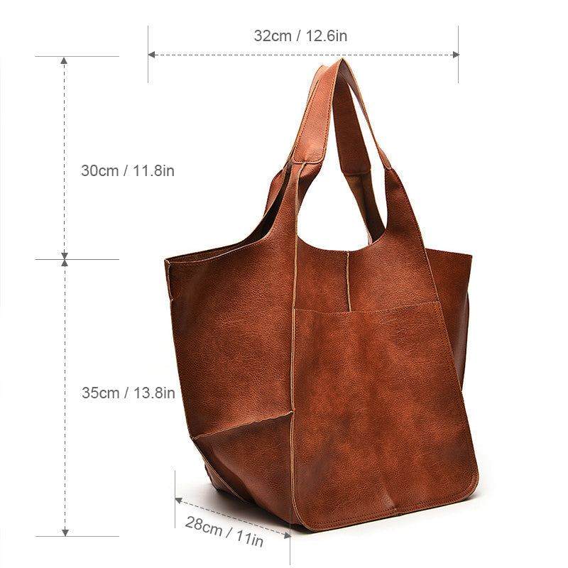 Oversized Leather Weekender Bag | Stylish Travel Handbag with Versatile Carry Options