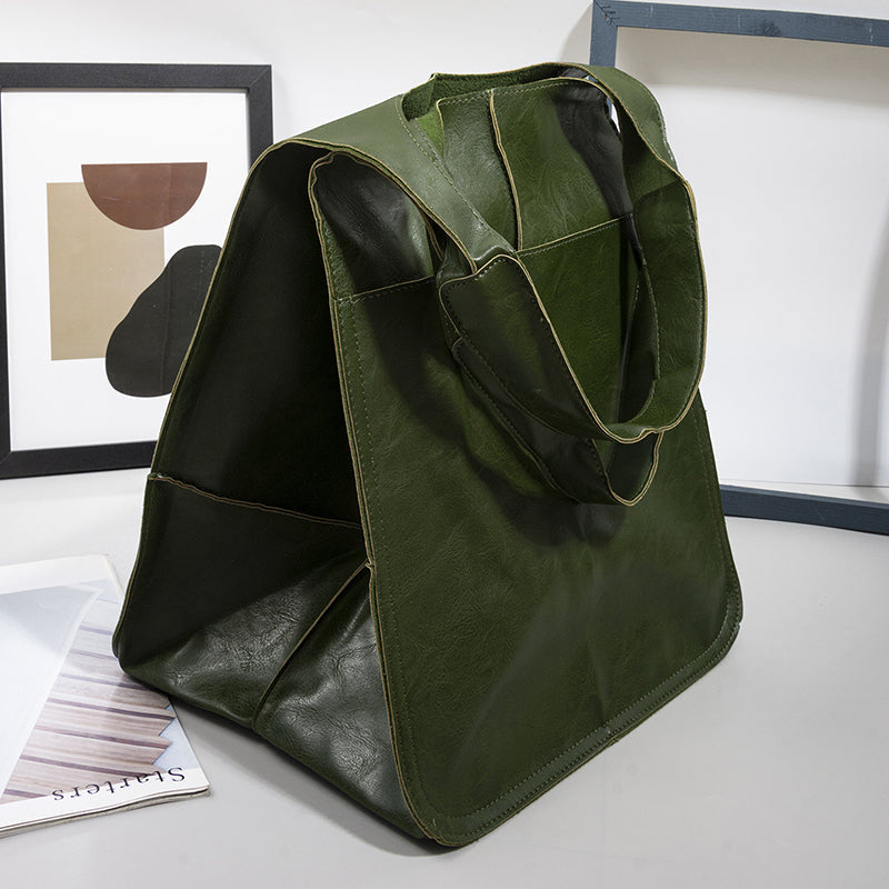 Oversized Leather Weekender Bag | Stylish Travel Handbag with Versatile Carry Options
