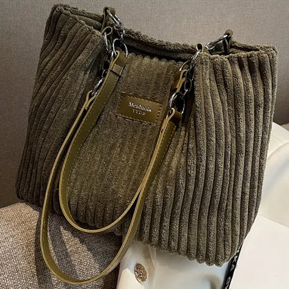 Camillia – Corduroy Tote Bag for Women with Spacious Interior & Organised Pockets