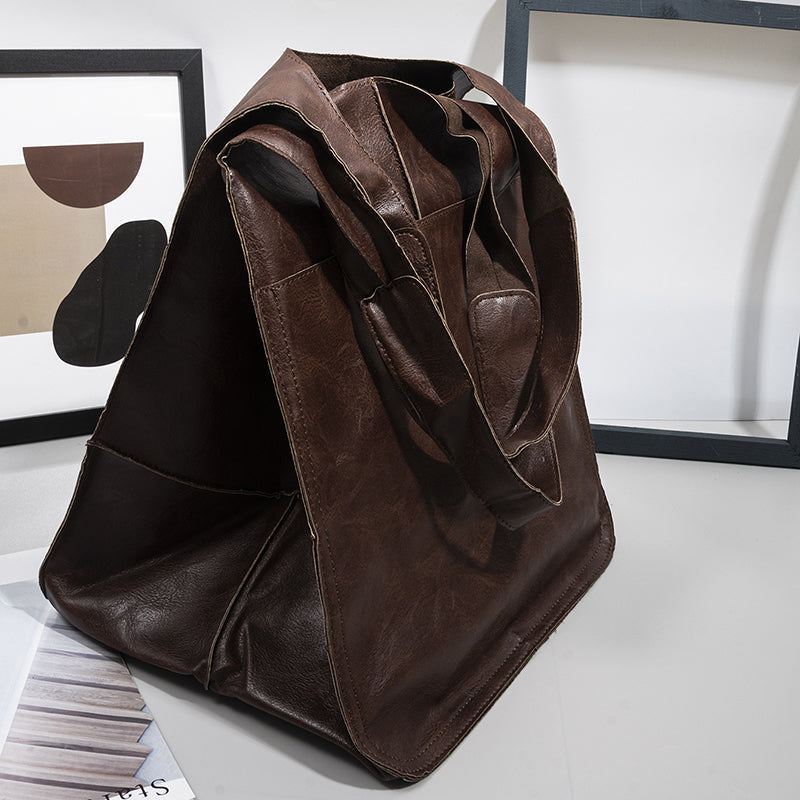 Oversized Leather Weekender Bag | Stylish Travel Handbag with Versatile Carry Options