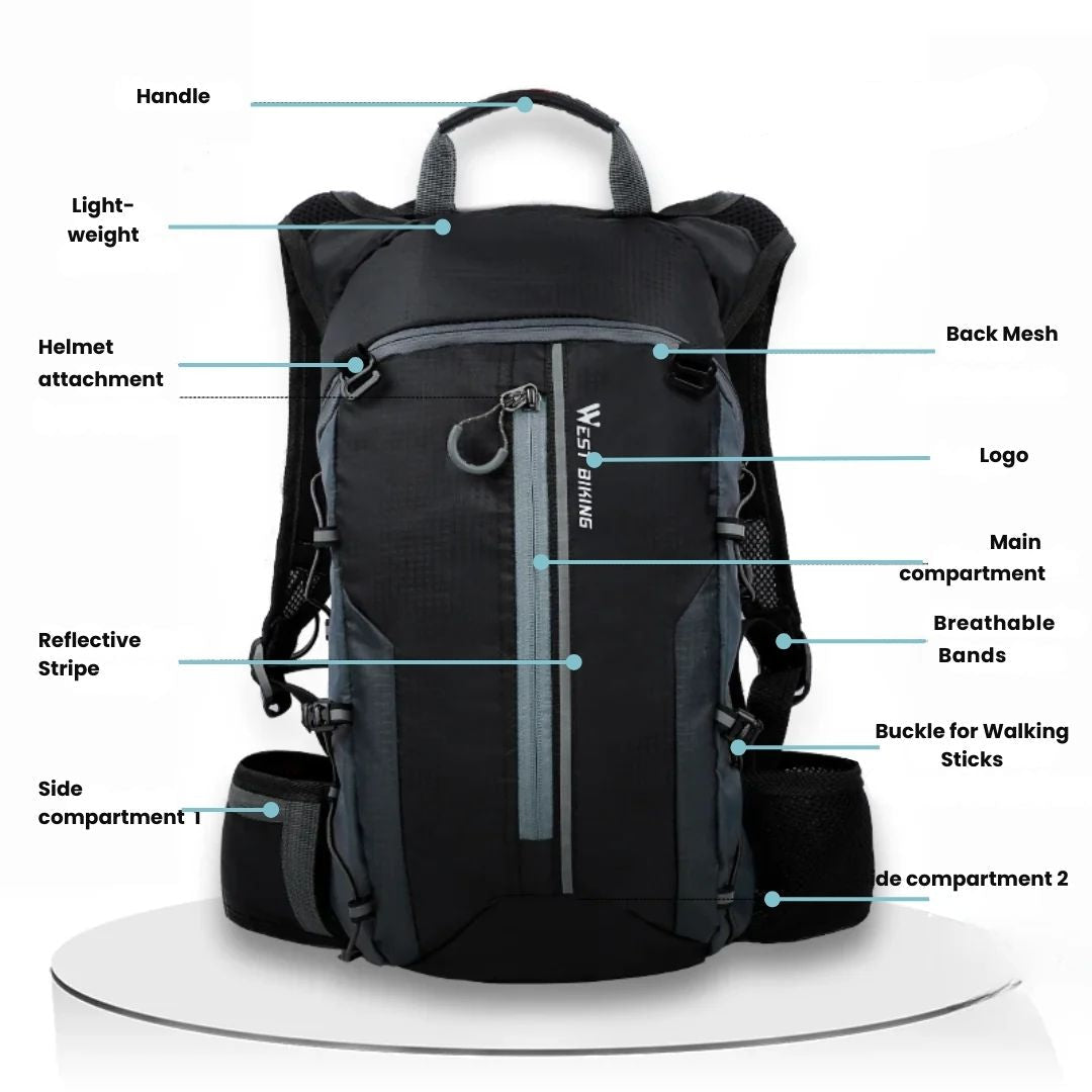 Premium Cycling Backpack with Hydration System – Lightweight, Waterproof & Helmet Holder