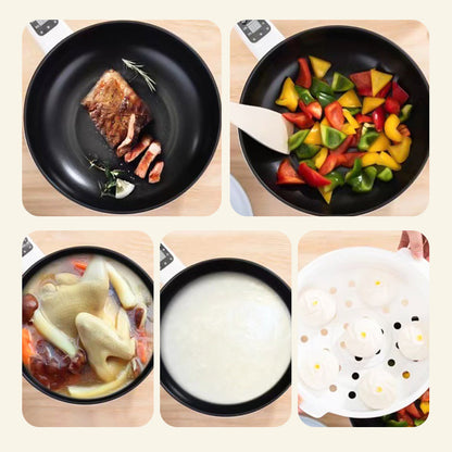 CookEase – Versatile 3L Electric Frying Pan with Steamer & Multi-Cooking Modes