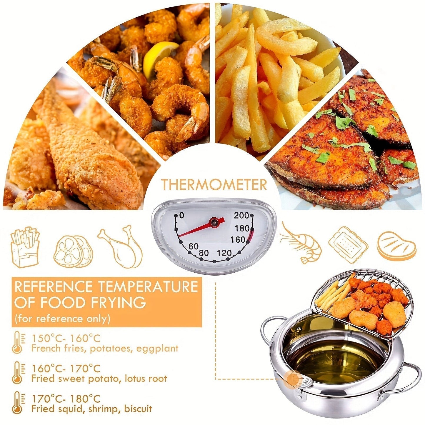ThermaFryer – Premium Stainless Steel Deep Fryer with Temperature Control (2.2L)