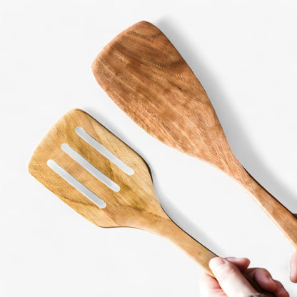 Premium Teak Wood Kitchen Utensil Set – 9-Piece Eco-Friendly Cooking Tools with Holder