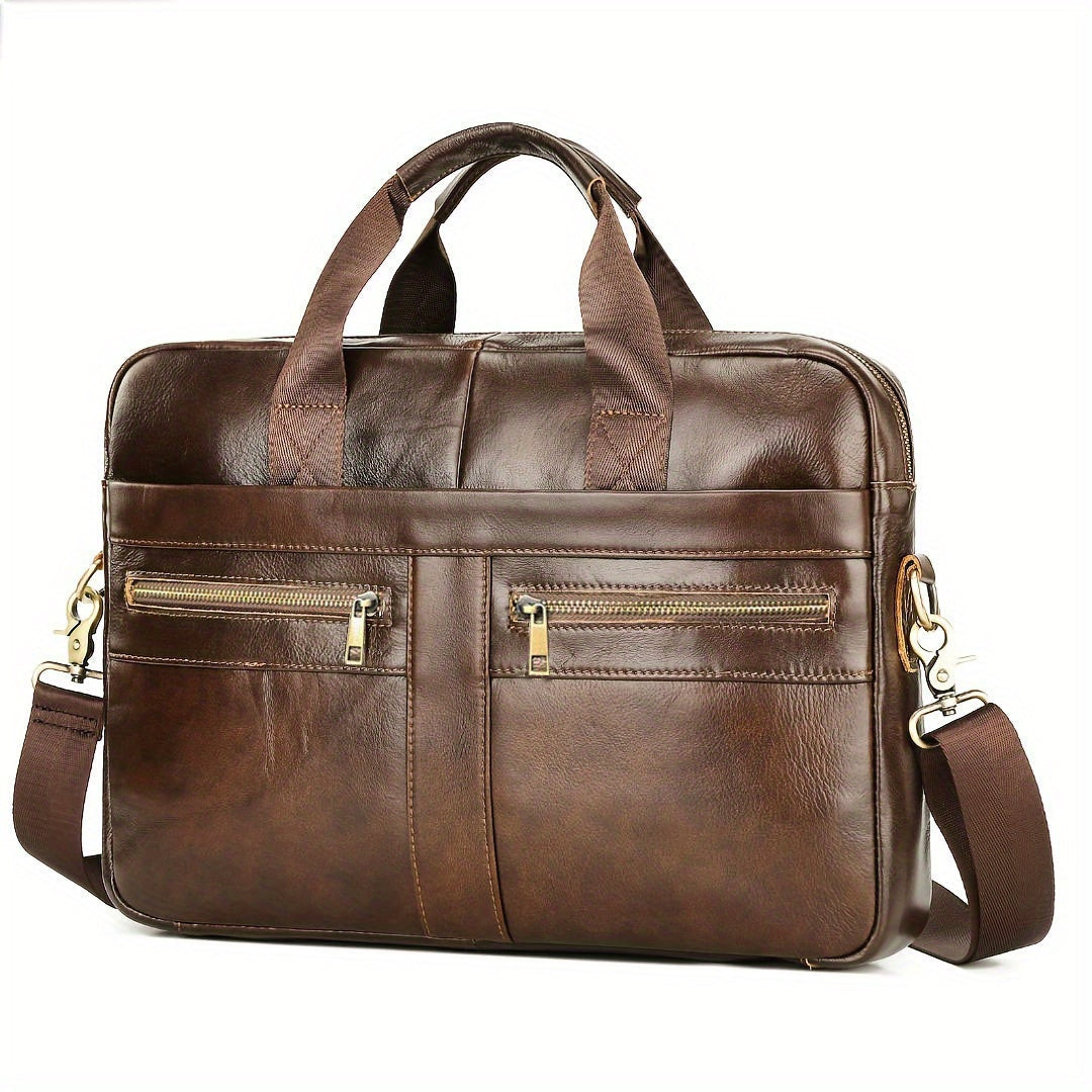 Ventolini Genuine Leather Men's Shoulder Bag – Adjustable Strap Crossbody with Spacious Interior