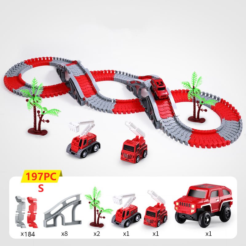 SpeedFlex Track – Flexible Glow-in-the-Dark Racing Track with LED Cars