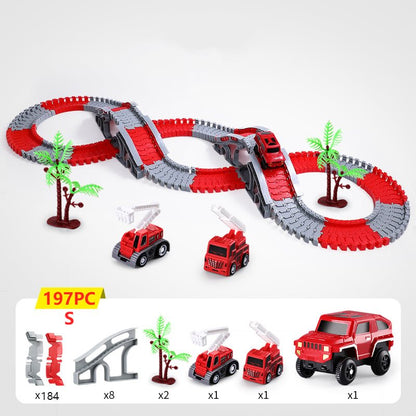 SpeedFlex Track – Flexible Glow-in-the-Dark Racing Track with LED Cars