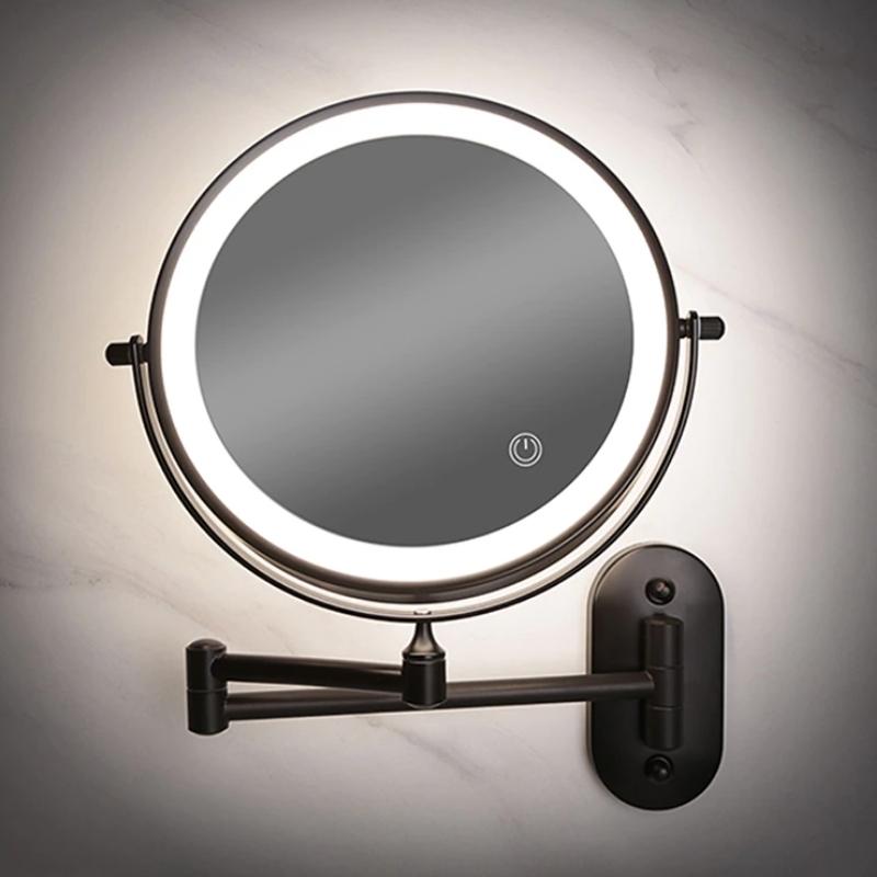 RefleX Rechargeable LED Makeup Mirror – 3 Light Settings, Magnifying Wall-Mounted Mirror