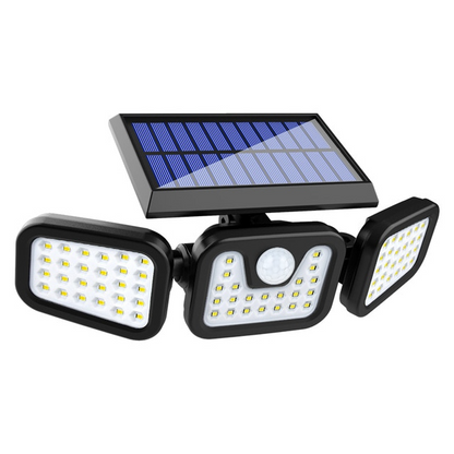 Solar LED Floodlight with Motion Sensor – 3-Head Outdoor Security Lighting for Garden, Driveway & Garage
