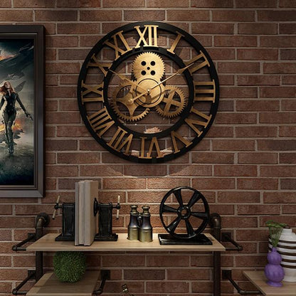 FerroTime Wall Clock – 45cm Retro Industrial Style with Silent Quartz Movement
