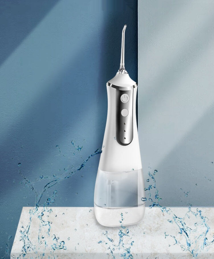 Portable Dental Water Flosser – Rechargeable, Adjustable Pressure, 5 Jet Tips