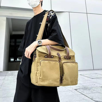 Max | Vintage Canvas Large Crossbody Messenger Travel Bag
