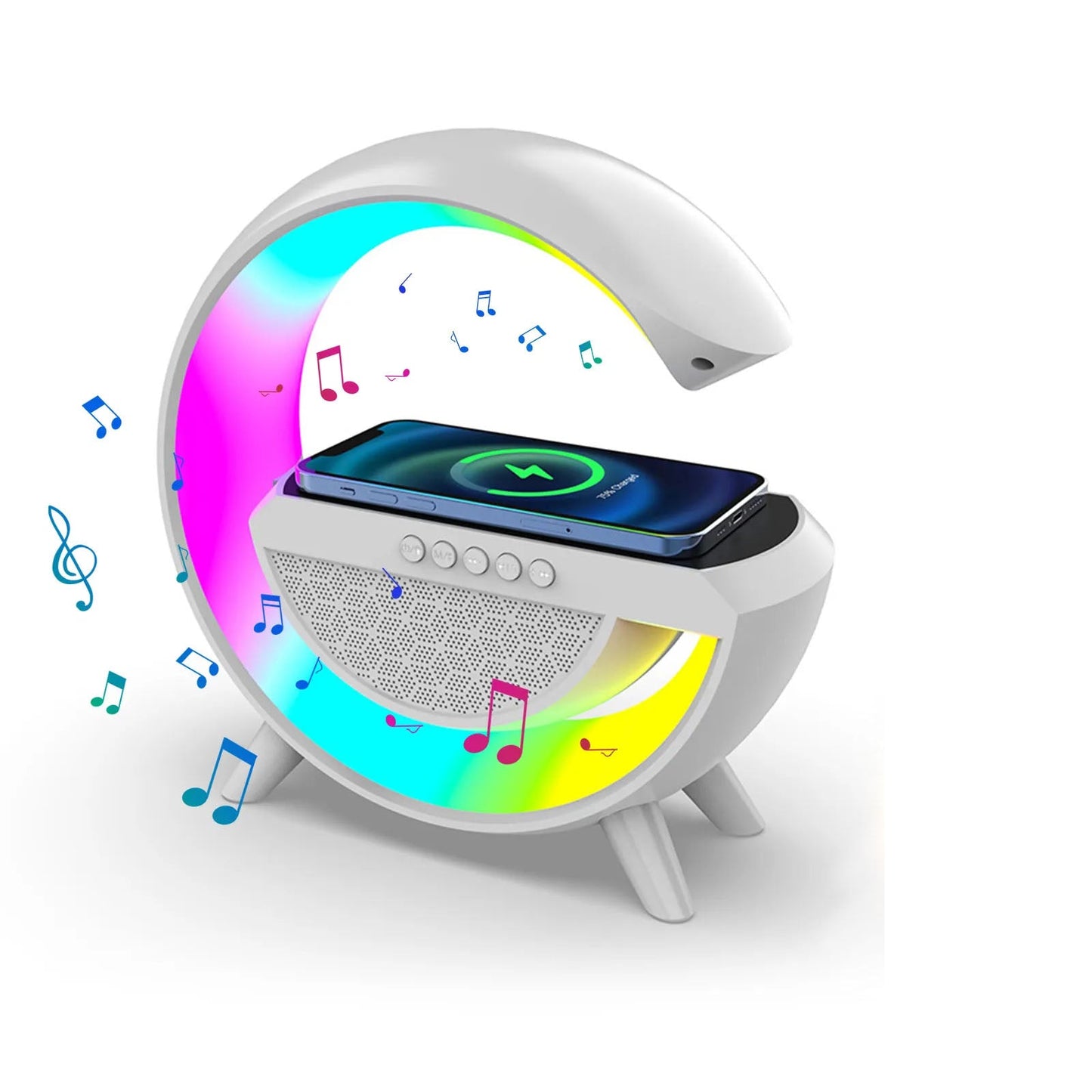 4-in-1 Smart Alarm Clock Mood Light Bluetooth Speaker Wireless Charger