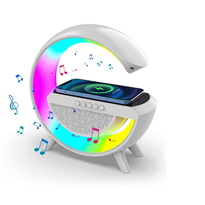 4-in-1 Smart Alarm Clock Mood Light Bluetooth Speaker Wireless Charger