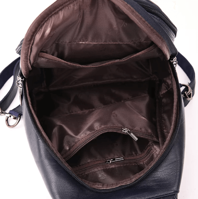 Marzen Anti-Theft Women’s Leather Backpack – Genuine Sheepskin Softback Bag with Secure Back Zipper