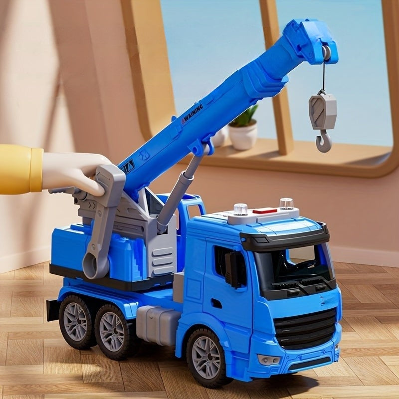 LiftMaster Crane Truck Toy – Realistic Construction Vehicle with Sounds, Lights & Moving Boom Arm