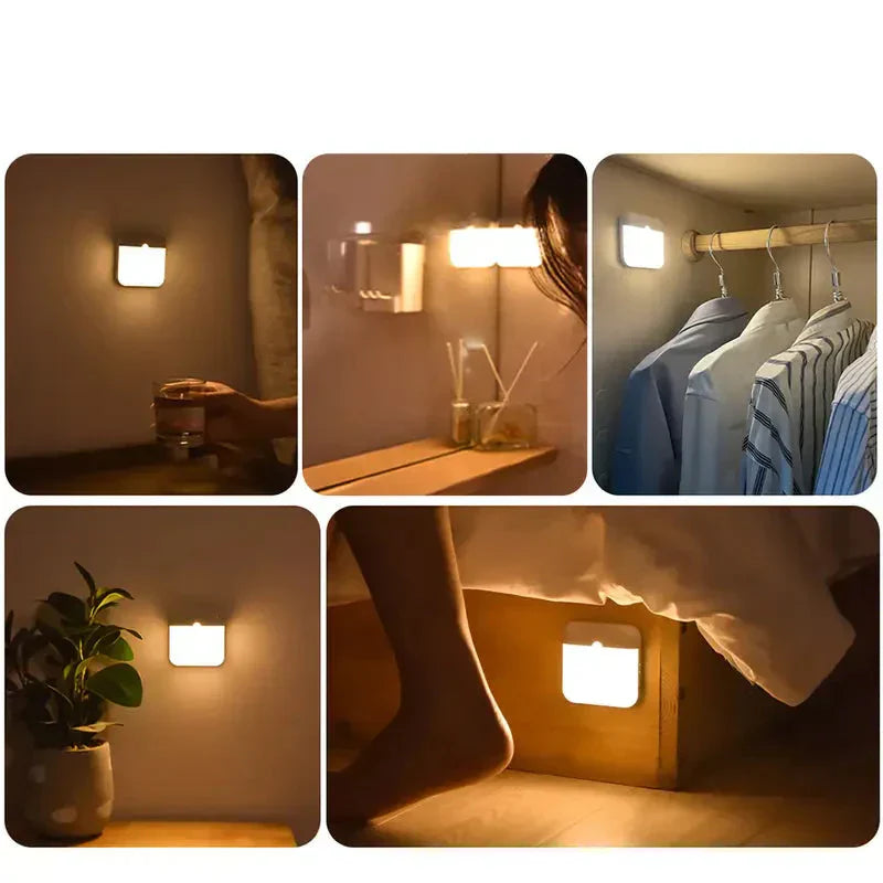 Tech LED Motion Sensor Night Light – USB-C Rechargeable, Wall-Mount, 3 Light Modes