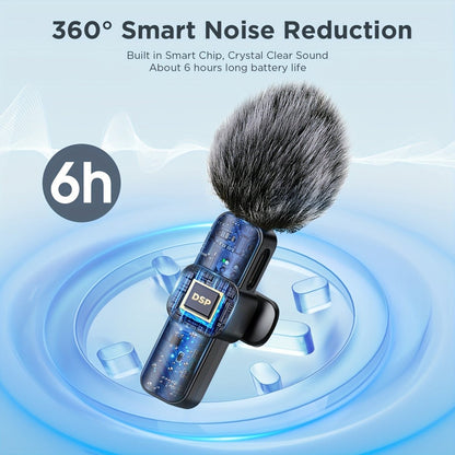 Wireless Lavalier Microphone for Smartphone & Laptop – Clip-On Mic for Vlogging, Streaming & Interviews