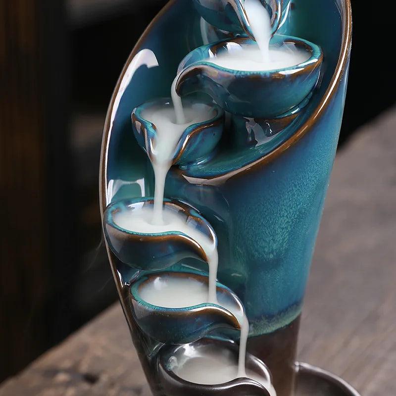 Handcrafted Torch Incense Waterfall – Ceramic Backflow Incense Burner